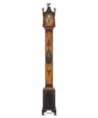 A Painted Mahogany Grandmother Clock — Colonial Mfg. Co., Zeeland Michigan