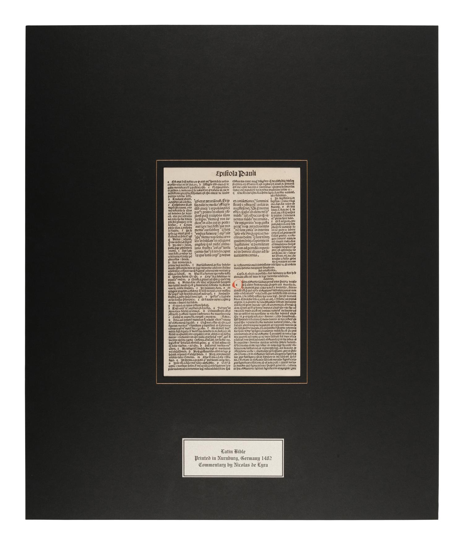 [BIBLE LEAVES - LATIN]. A group of 5 Bible leaves in Latin, comprising: