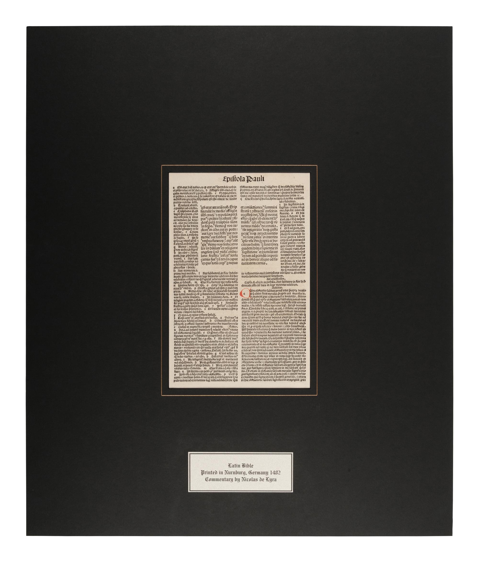 [BIBLE LEAVES - LATIN]. A group of 5 Bible leaves in Latin, comprising: