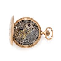 14K YELLOW GOLD MINUTE REPEATER OPEN FACE POCKET WATCH