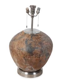A Modern Monumental Ceramic Base Table Lamp — 20TH CENTURY