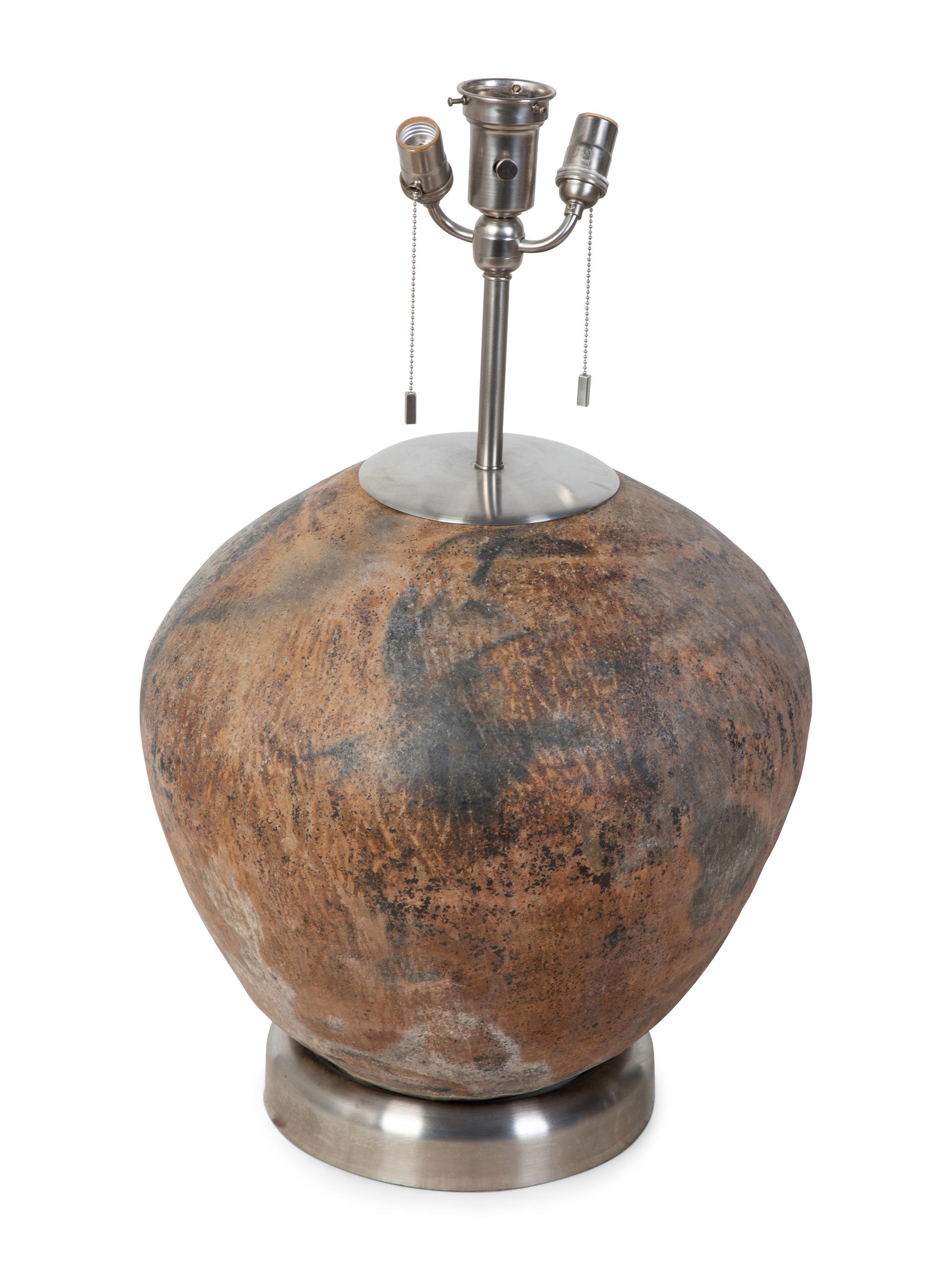 A Modern Monumental Ceramic Base Table Lamp — 20TH CENTURY