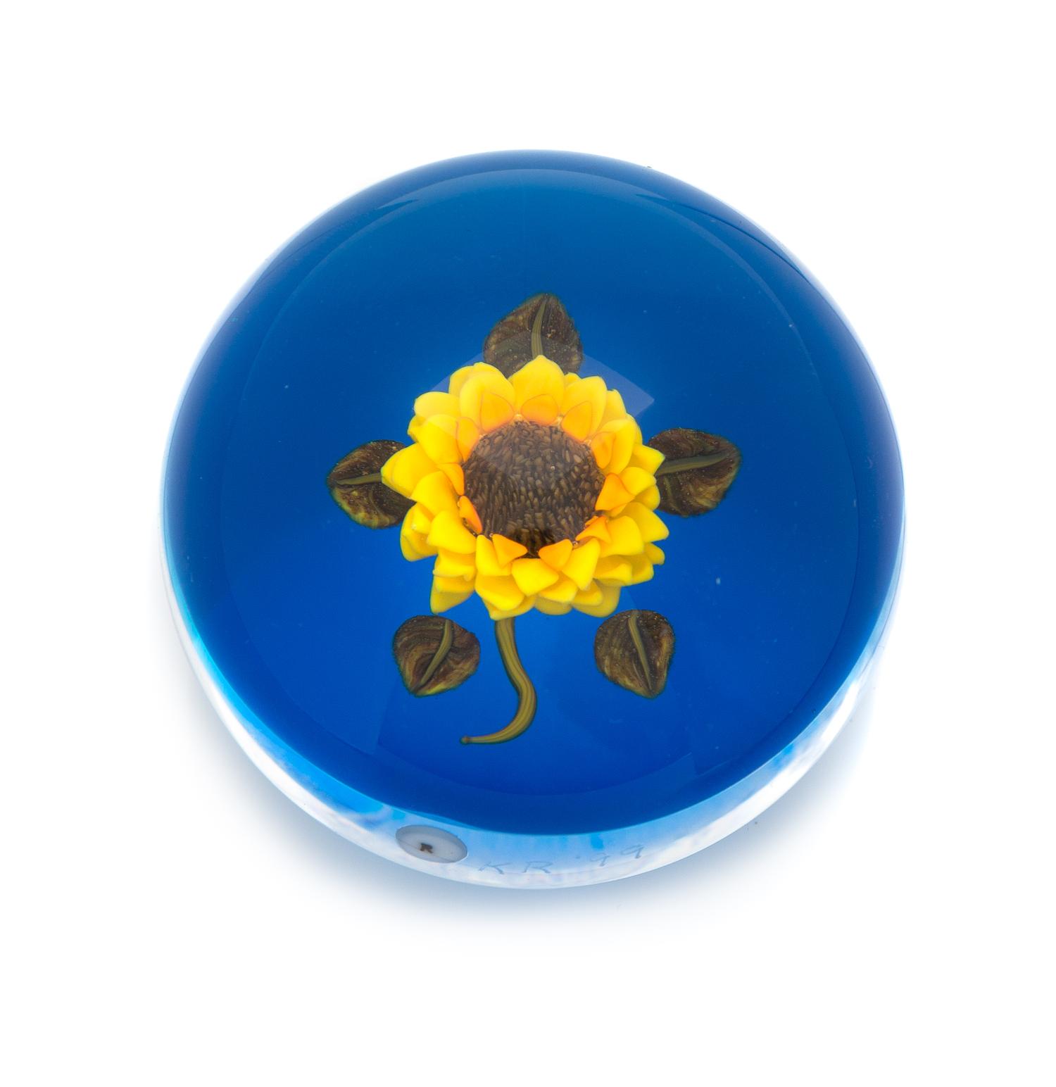 Ken Rosenfeld, (American), sunflower paperweight