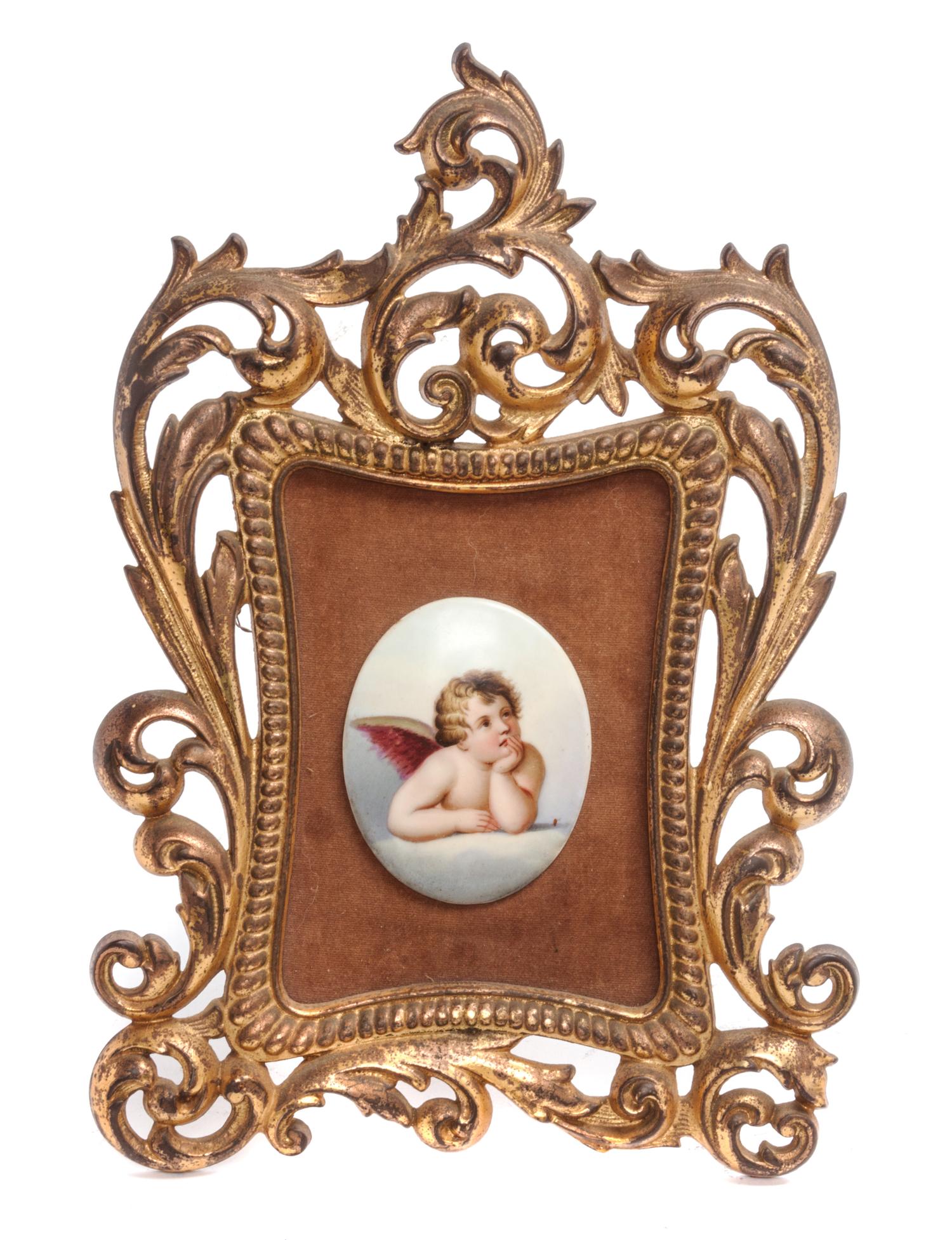 A Continental Porcelain Plaque Height overall 12 inches.