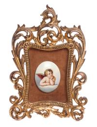 A Continental Porcelain Plaque Height overall 12 inches.