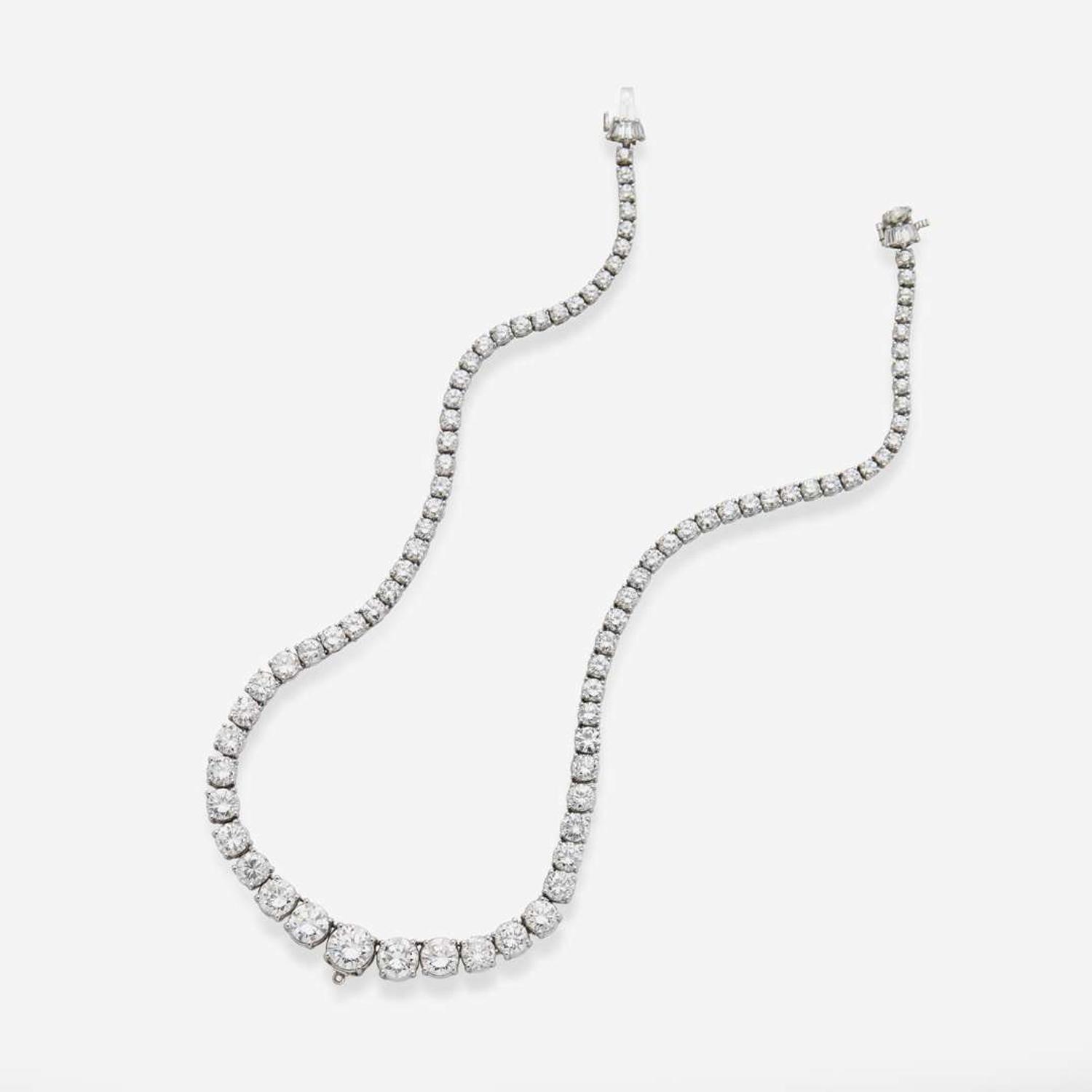 A Platinum and Diamond Rivière Necklace