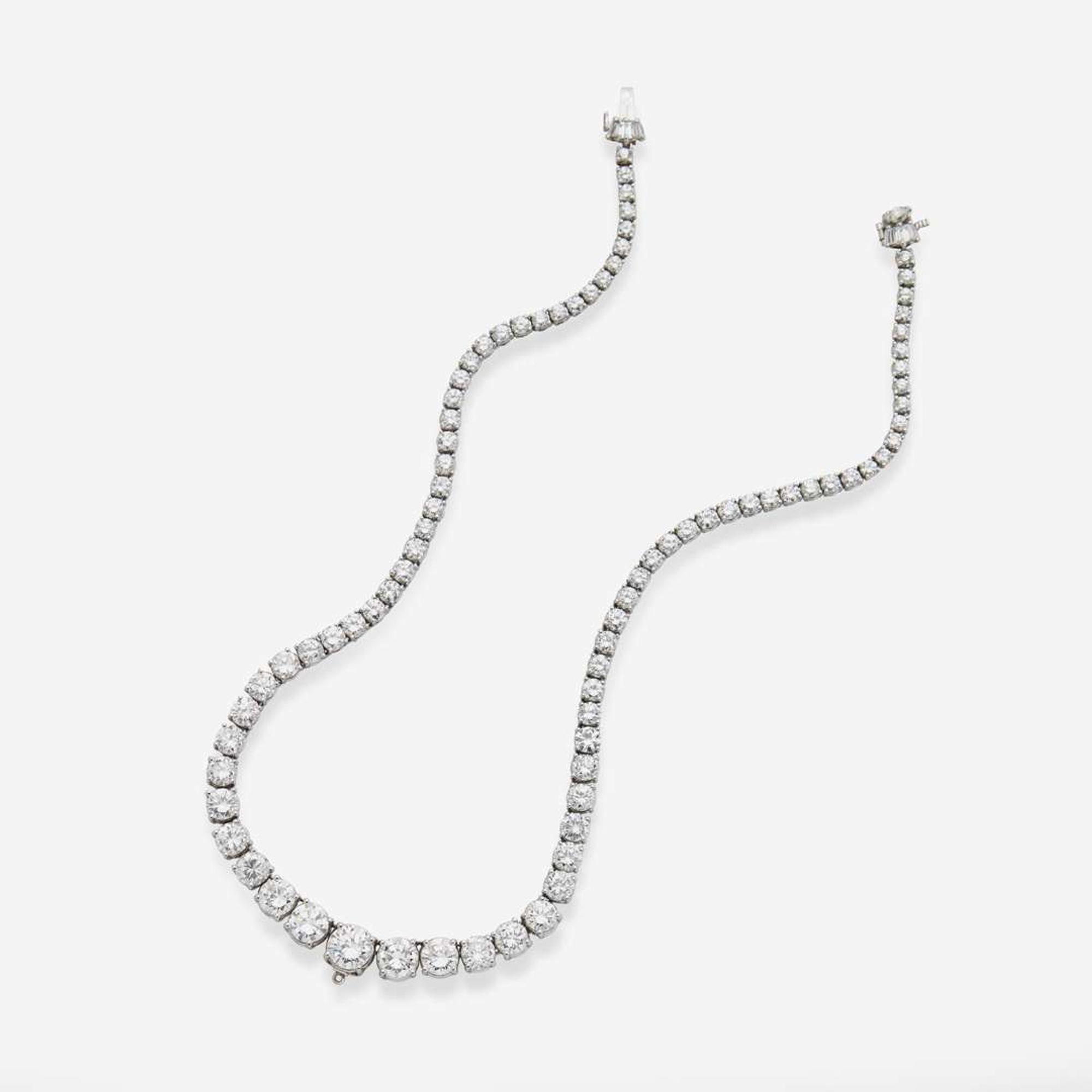 A Platinum and Diamond Rivière Necklace