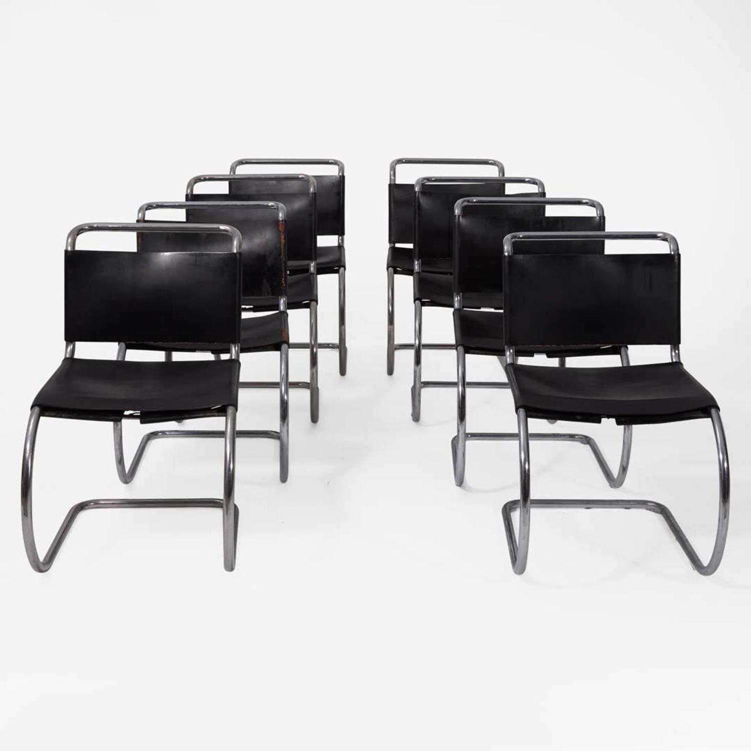 Ludwig Mies van der Rohe (German-American, 1886-1969) Set of Eight "MR-10" Side Chairs, Designed 1927, the present lot circa 1960s