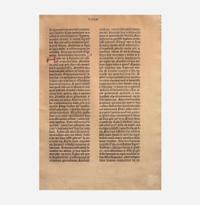 [Early Printing] [Hunter, Dard] (Gutenberg, Johann) Leaf from the Gutenberg Bible