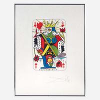 Salvador Dalí (Spanish, 1904-1989) Playing Cards (Ace, King, Queen and Jack of Hearts)