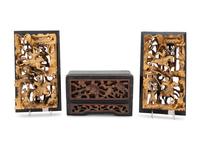 Three Chinese Carved Wood Articles