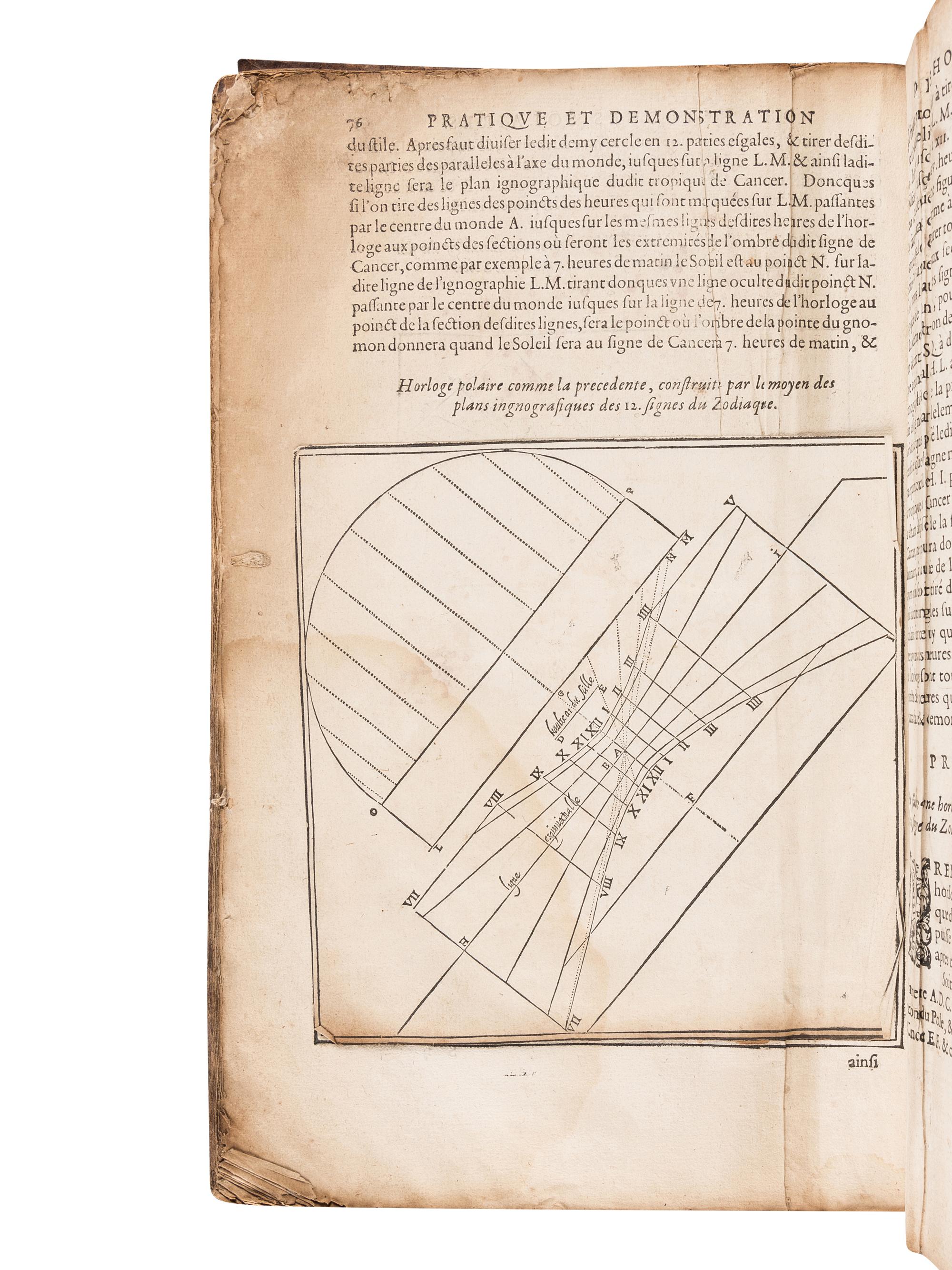CAUS, Salomon de (1576-1626?). La pratique et demonstration des horloges solaires . Paris: Jerome Drouart, 1624.