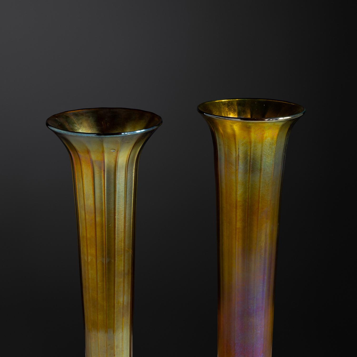 Pair of Trumpet vases, c. 1925 USA