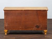 A Country Yellow and Red Paint Decorated Pine Blanket Chest