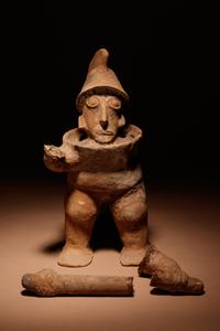 A Nayarit Terracotta Warrior Figure, with Associated Head and Foot