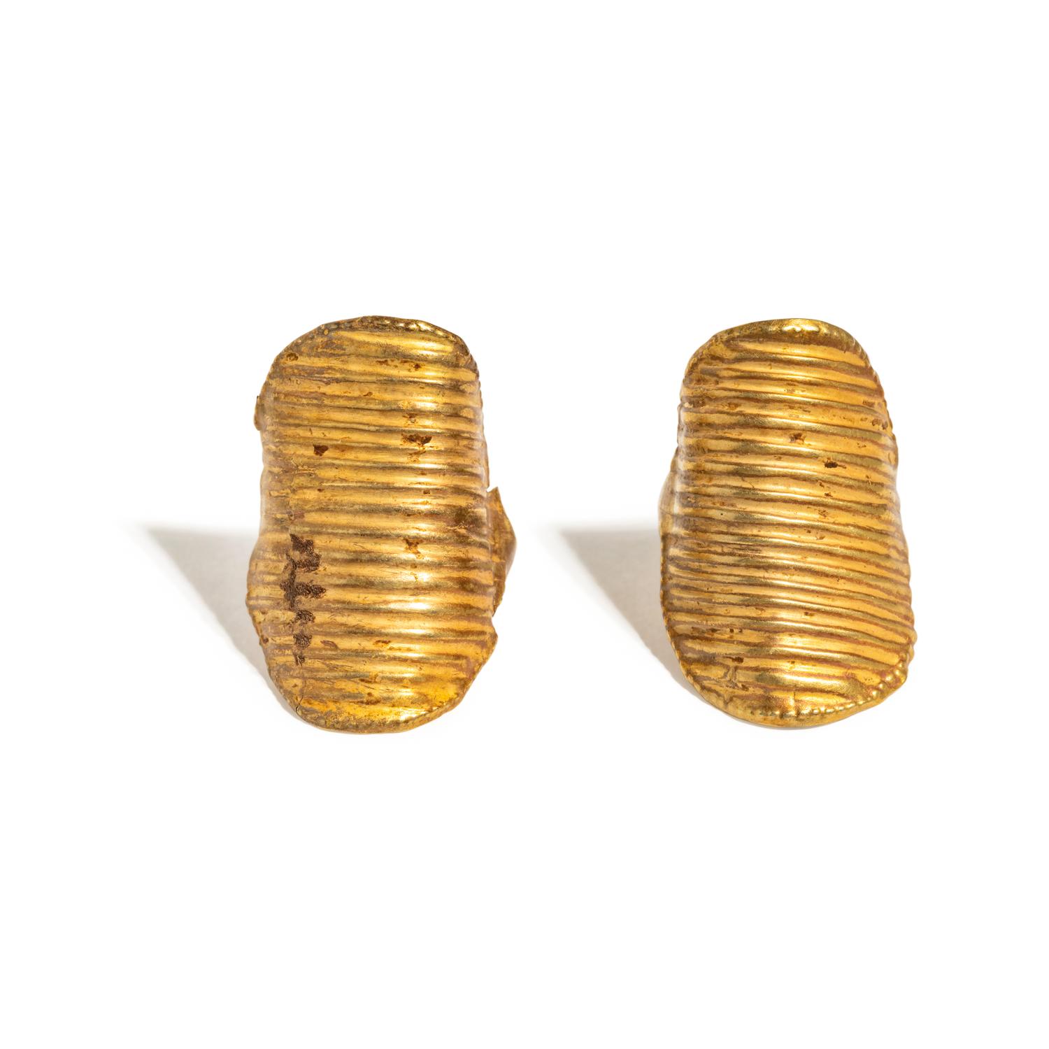 A Pair of Sumerian Gold Earrings