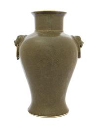 A Chinese Teadust Glazed Porcelain Vase 19TH/20TH CENTURY Height 14 1/2 inches. — 19TH/20TH CENTURY