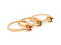 GEMSTONE AND DIAMOND RING SET