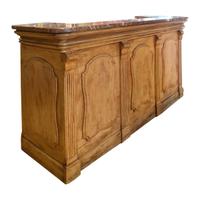 An Oak and Marble Desk/Bar 80" W x 25.25" D x 42.5" H — France, Circa 1920