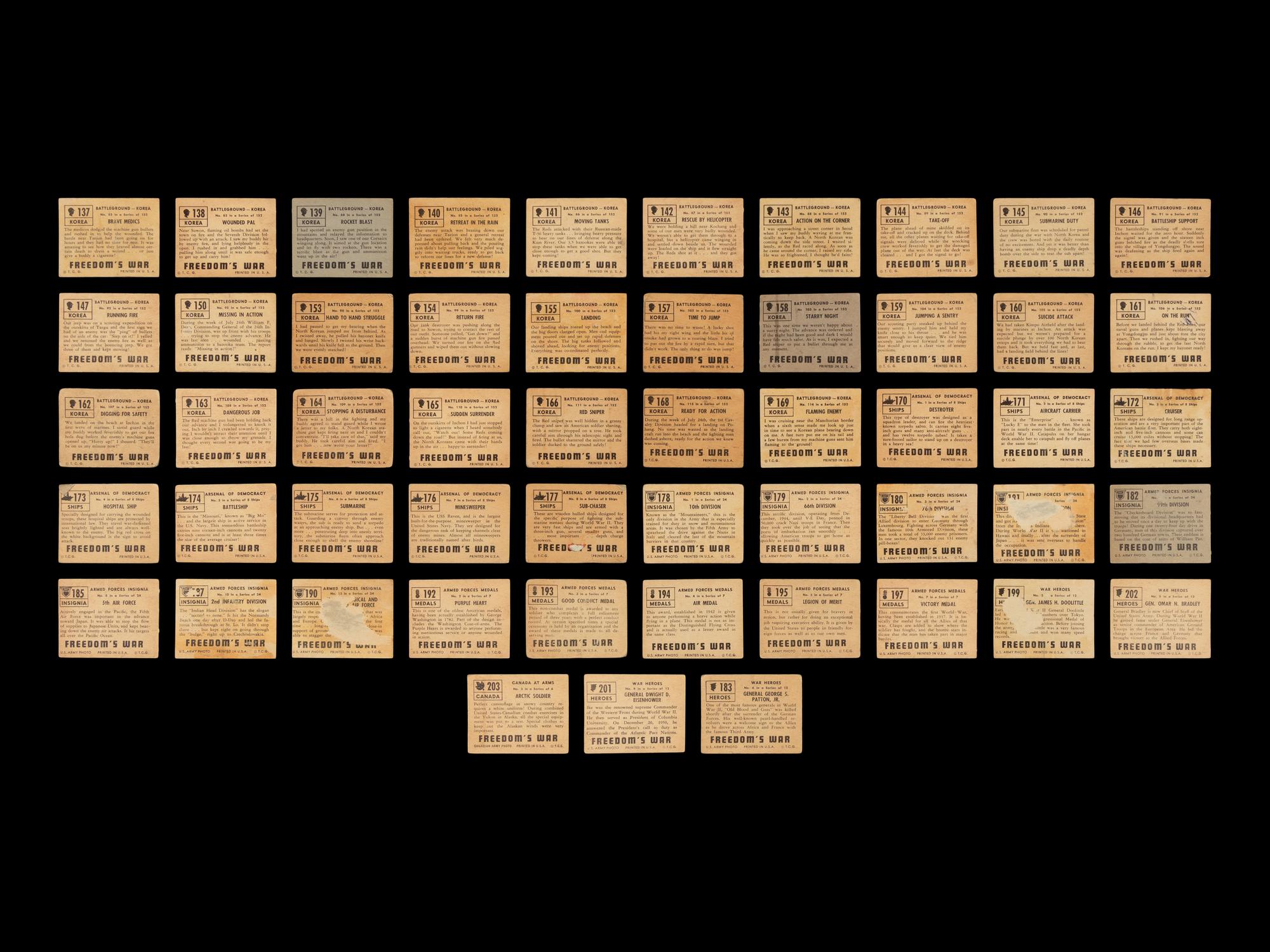 A Collection of Over 125 1950 Topps Freedom’s War Trading Cards