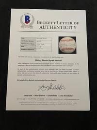 A Mickey Mantle Signed Autograph Baseball (Beckett Authentication Services Letter BAS Certified),