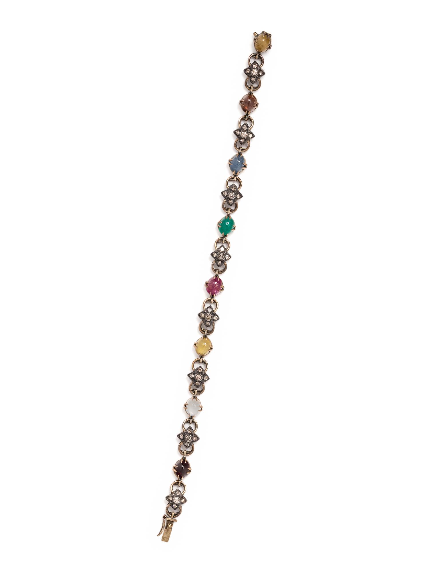 ANTIQUE, MULTIGEM AND DIAMOND BRACELET
