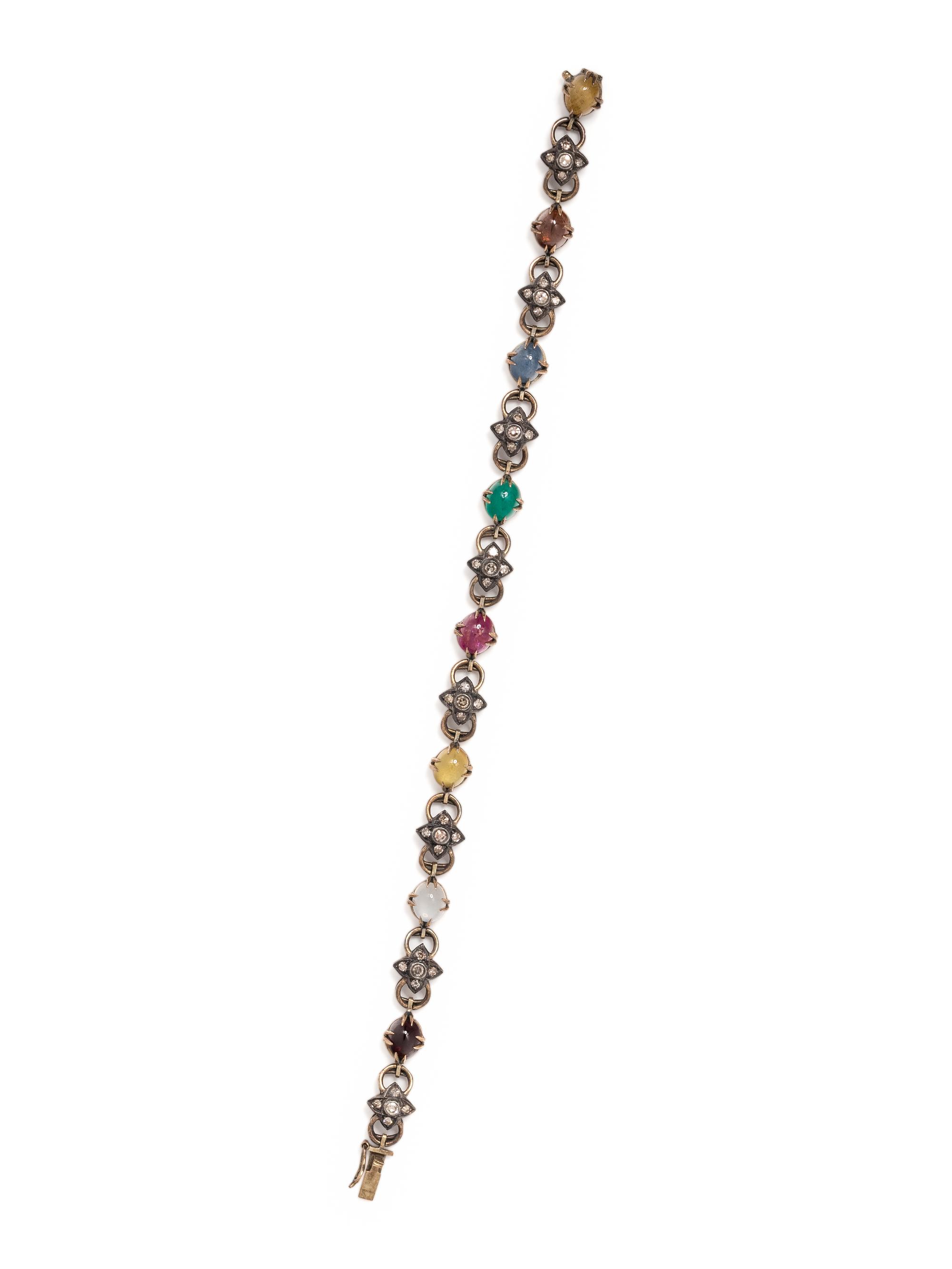 ANTIQUE, MULTIGEM AND DIAMOND BRACELET