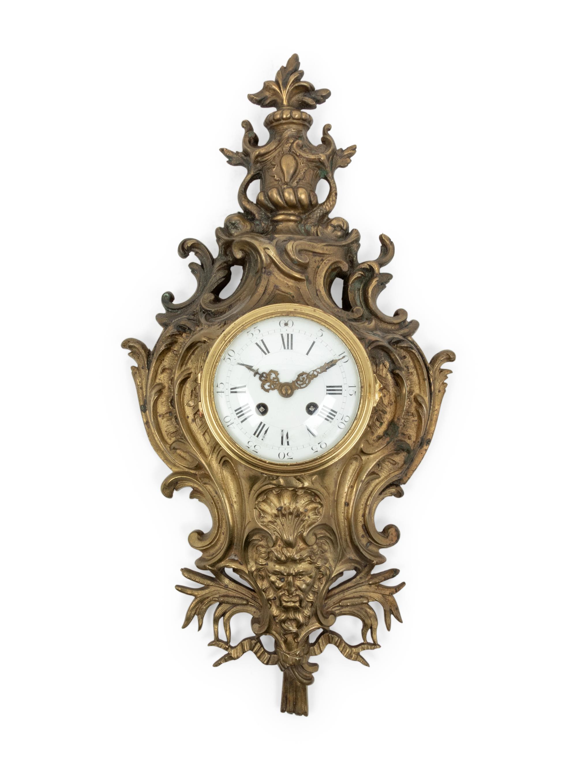 A Napoleon III Style Gilt Bronze Cartel Clock