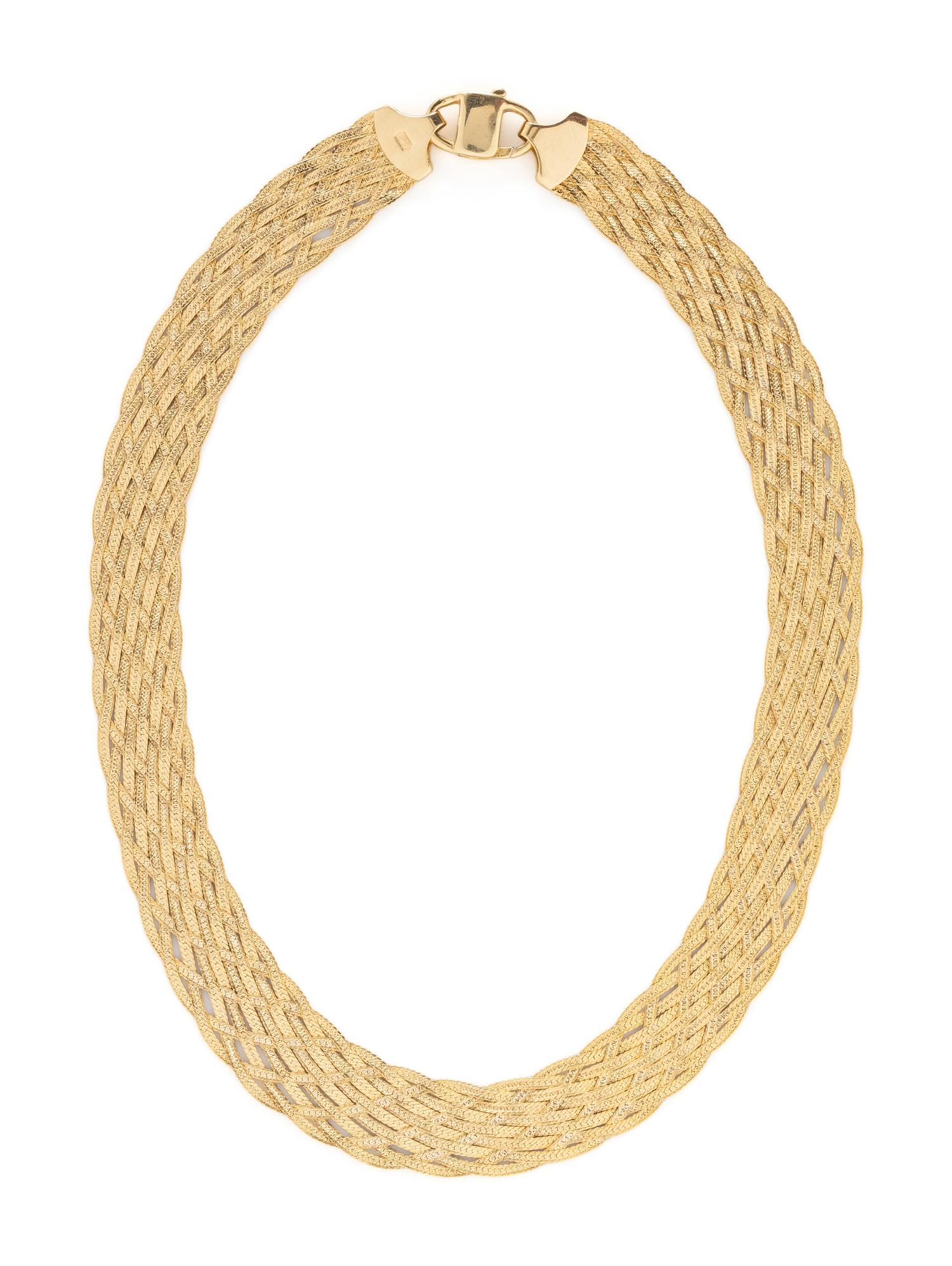 YELLOW GOLD BRAIDED NECKLACE