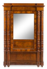 An Italian Mahogany Armoire Height 78 x width 52 1/2 x depth 27 1/2 inches. — EARLY 19TH CENTURY