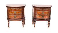 A Pair of Louis XVI Style Gilt Metal Mounted Side Cabinets, J.P. Ehalt Height 26 x width 22 1/2 x 14 1/4 inches. — SECOND HALF 20TH CENTURY