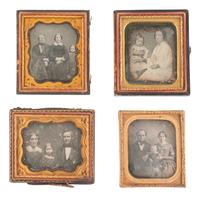 [EARLY PHOTOGRAPHY]. 16 charming sixth plate daguerreotypes of parents with their children.