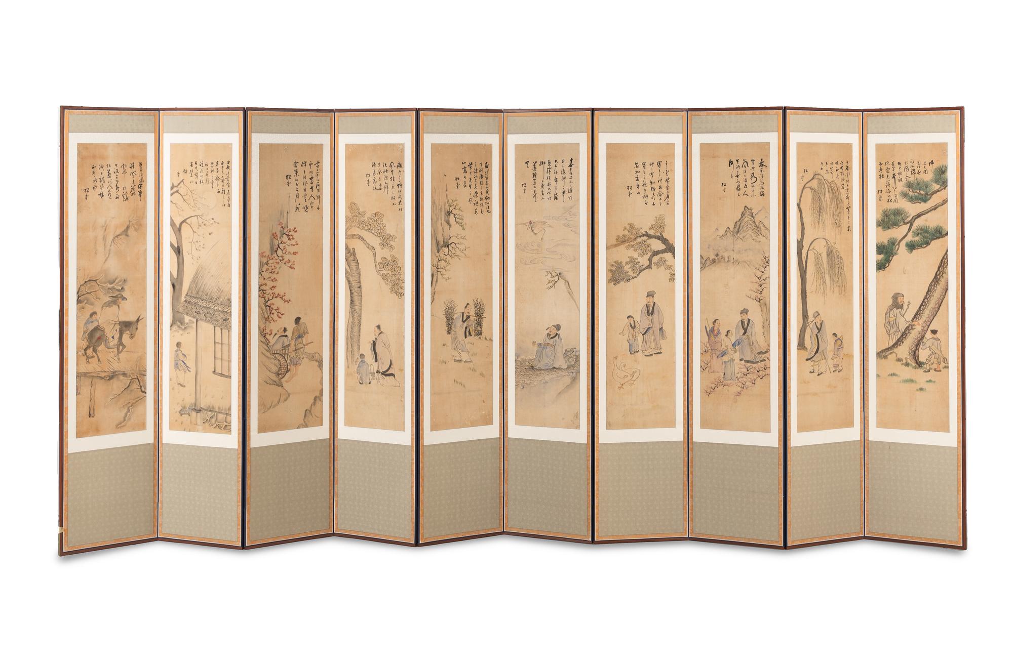 A Korean Ten-Panel Floor Screen
