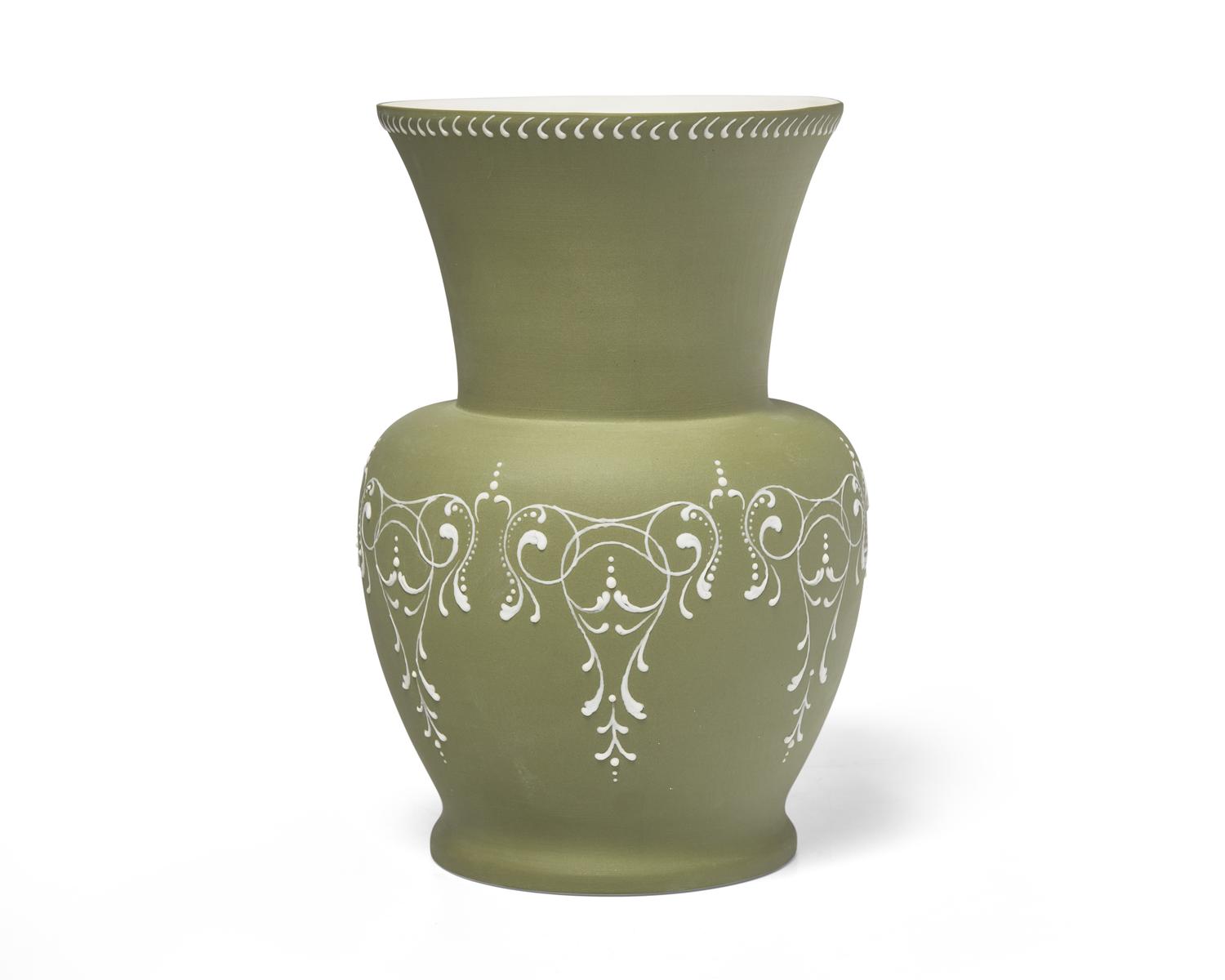 A Wedgwood Slip Decorated Jasperware Vase