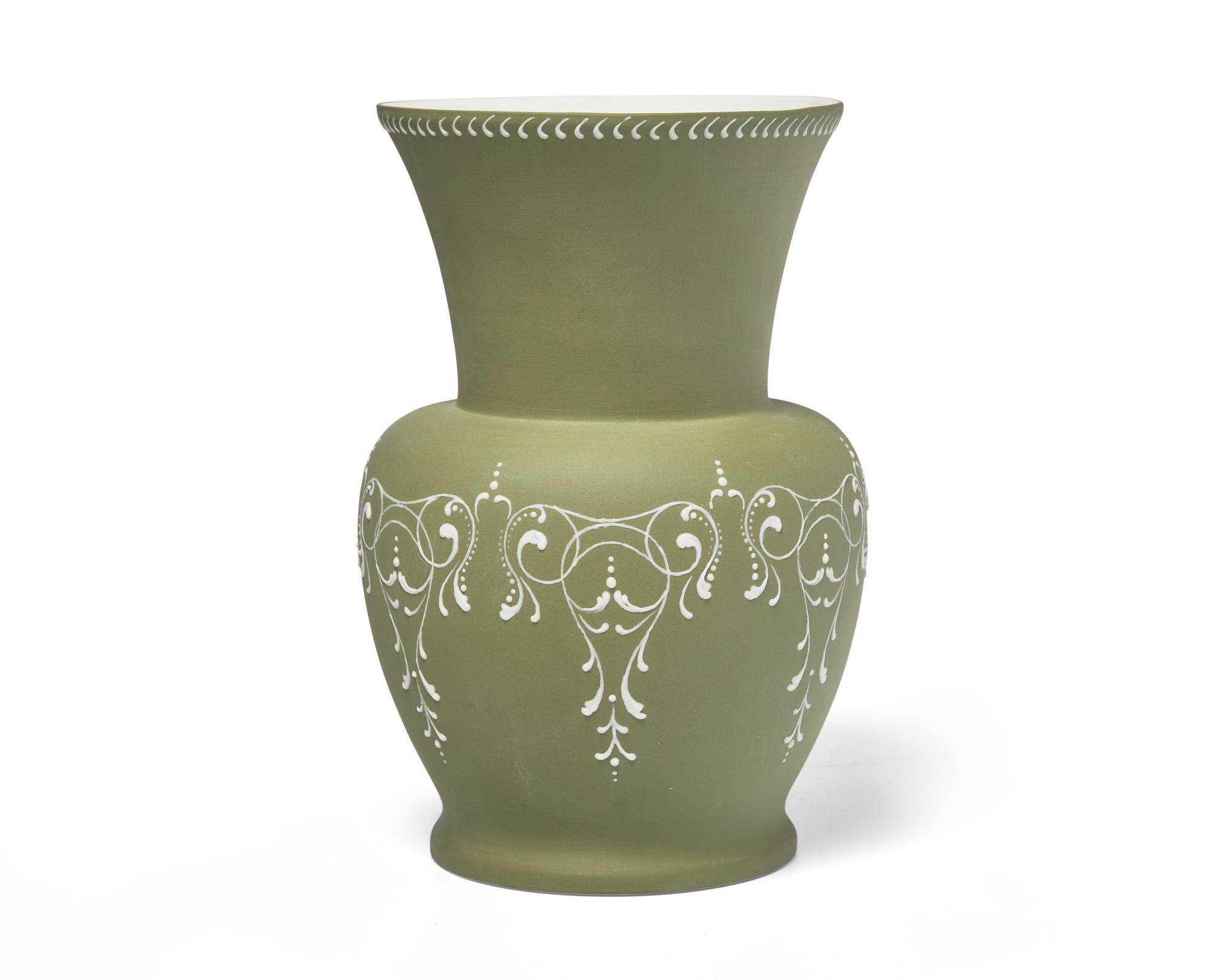 A Wedgwood Slip Decorated Jasperware Vase