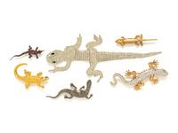 SIX REPTILE AND AMPHIBIAN-THEMED BROOCHES