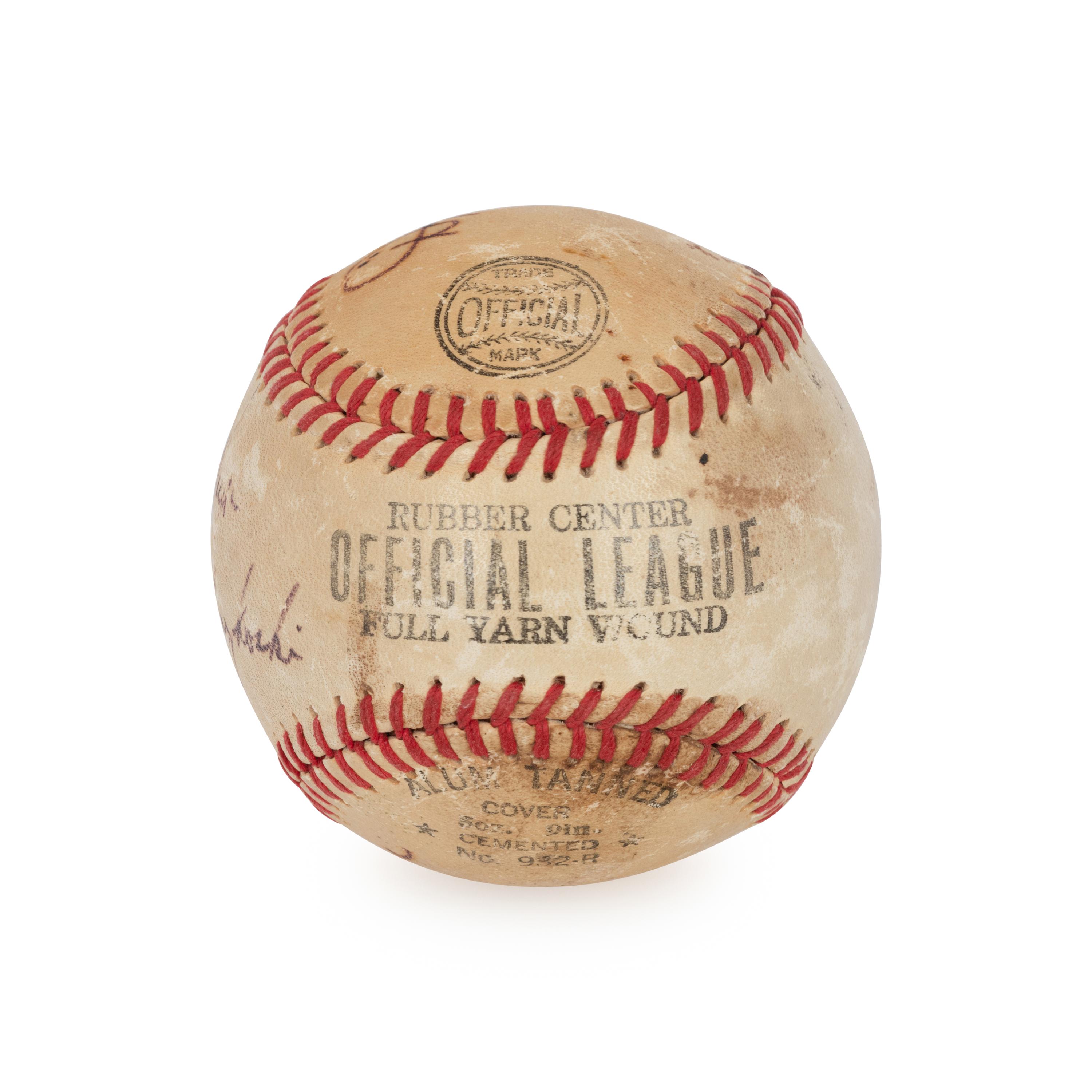A Multi Signed Autograph Baseball Featuring Dizzy Dean and Bill Veeck