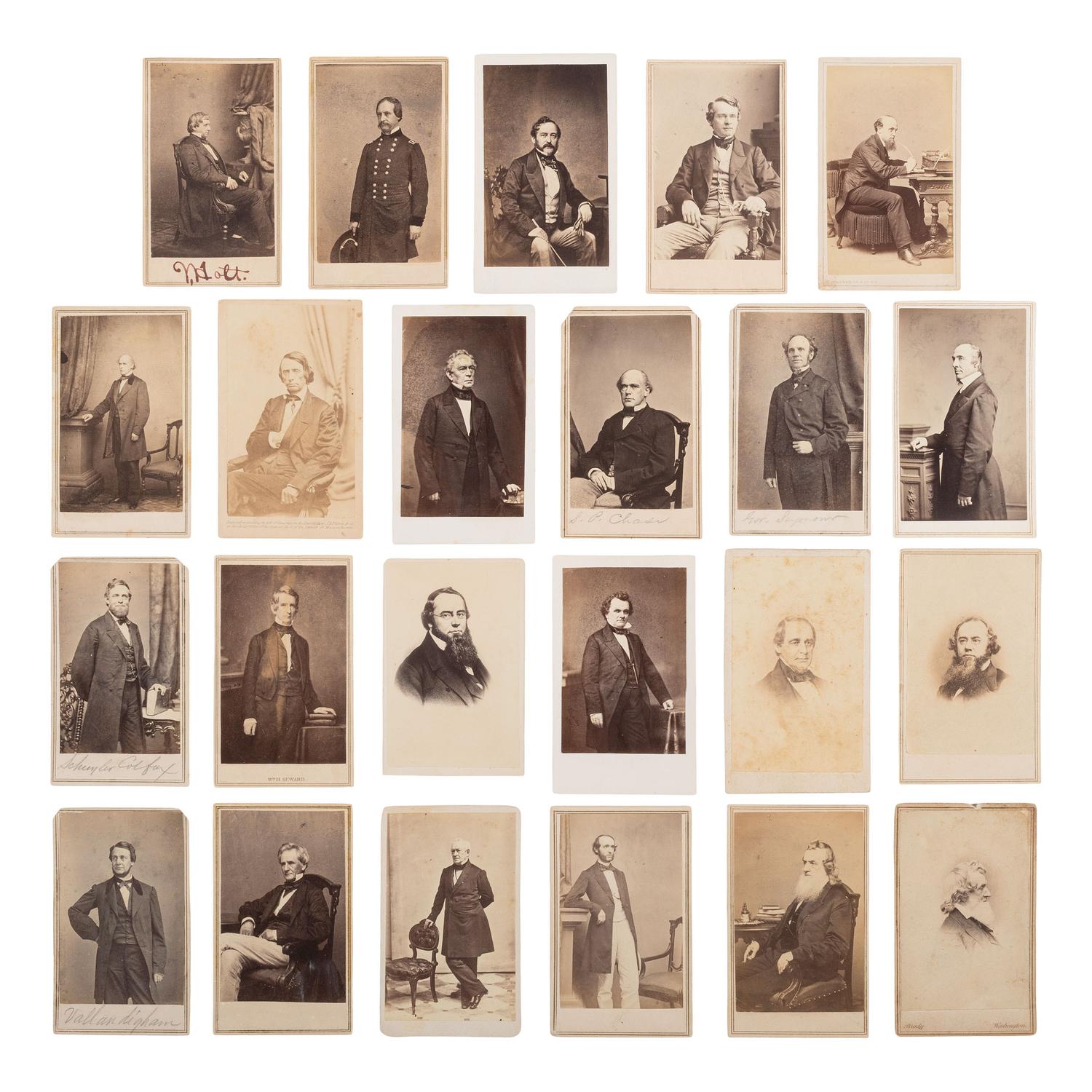 [Lincoln, Abraham] Group of 23 Carte de Visites of Politicians, Members of Cabinet and Military Trial Commission