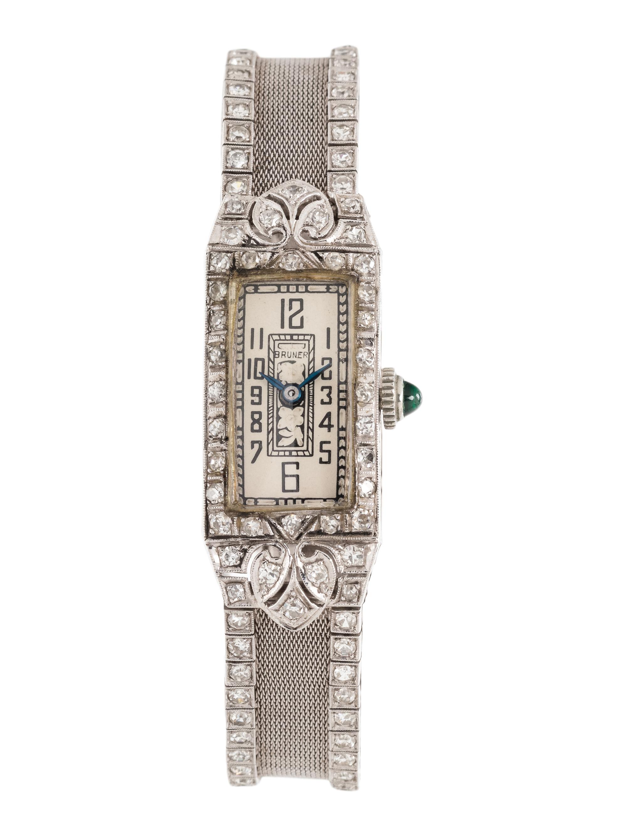 ANTIQUE, PLATINUM AND DIAMOND WRISTWATCH