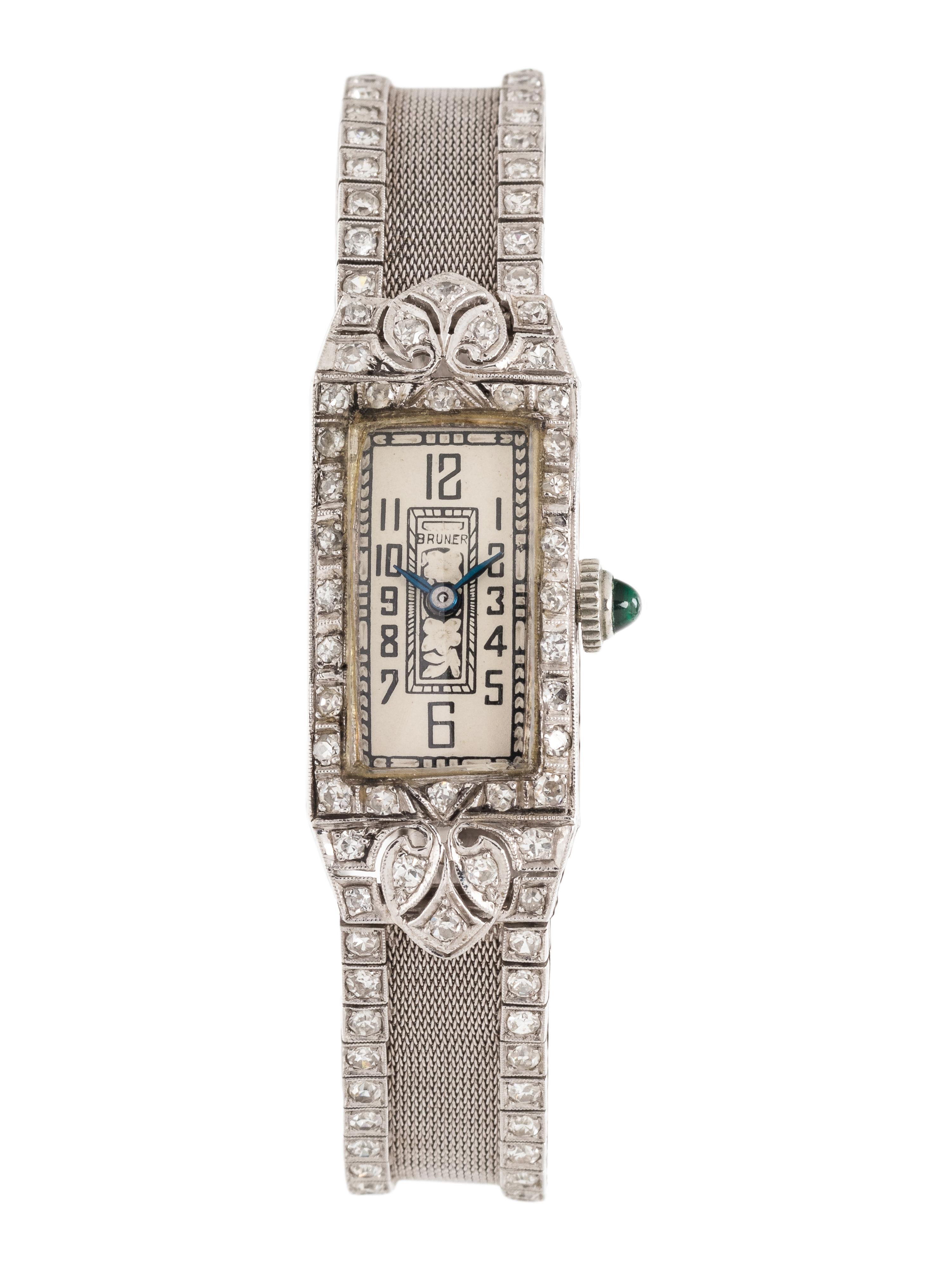 ANTIQUE, PLATINUM AND DIAMOND WRISTWATCH