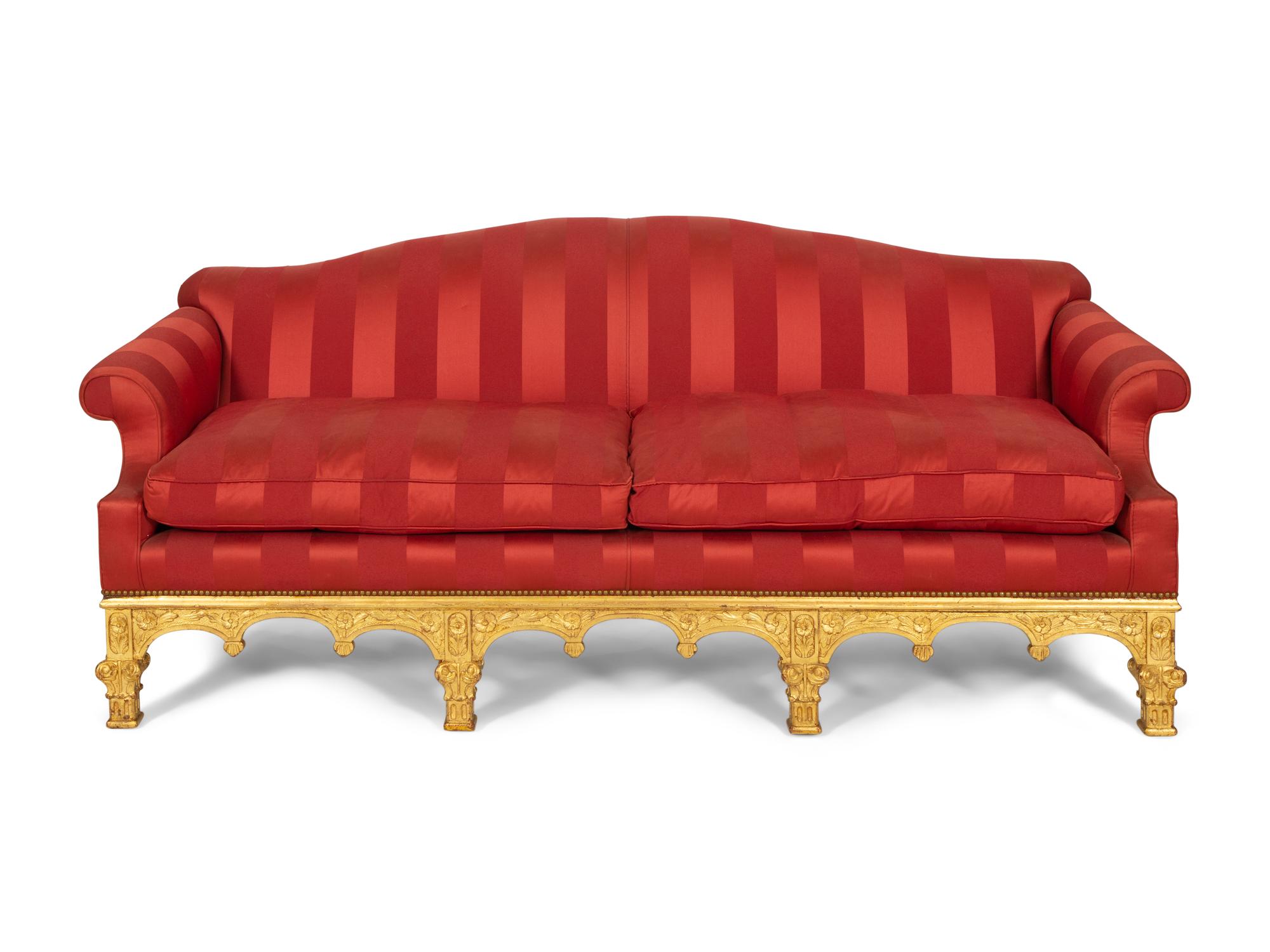A Georgian Style Giltwood Sofa