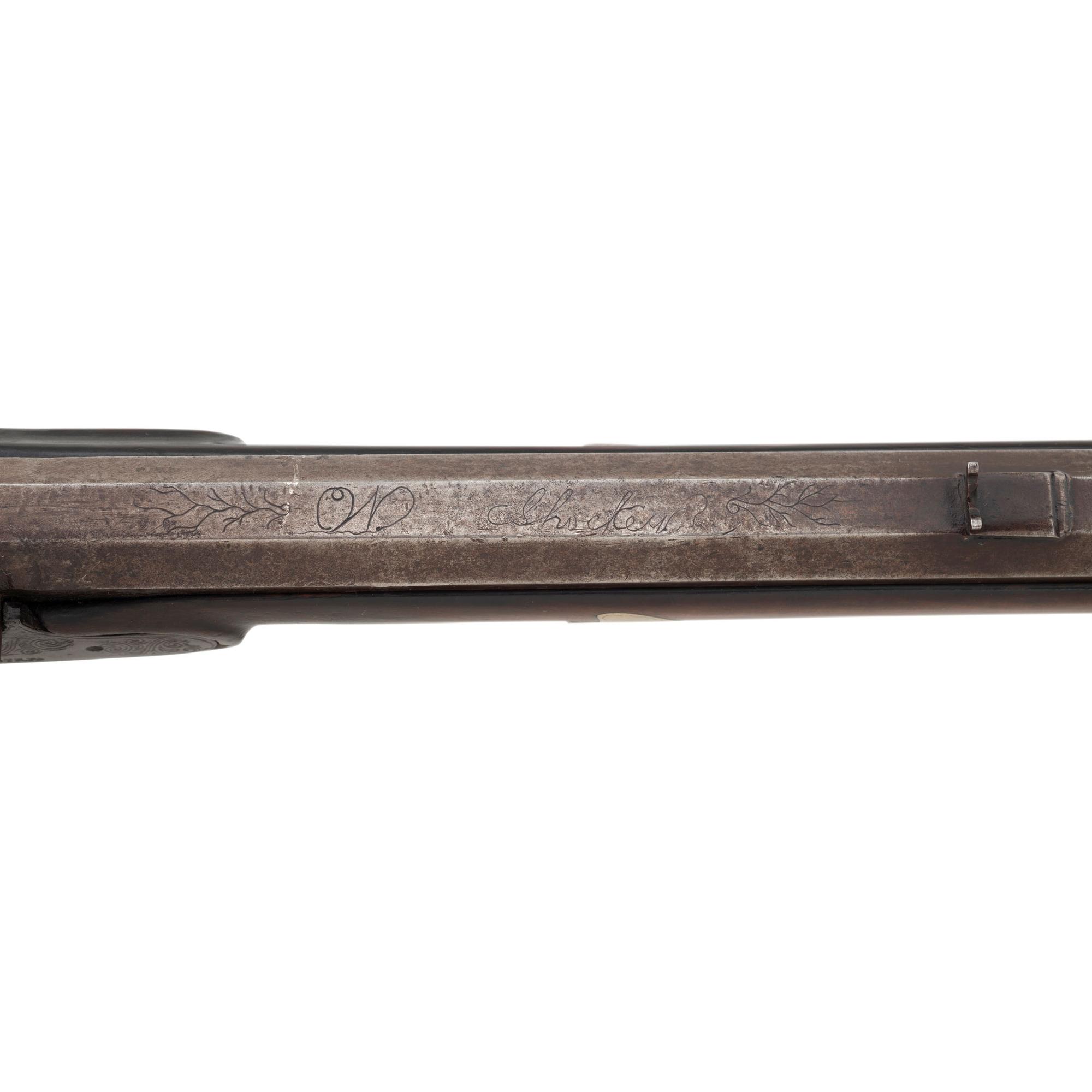 Highly Decorated and Published Half Stock Percussion Long Rifle by W. Shockey (Washington County, Ohio)