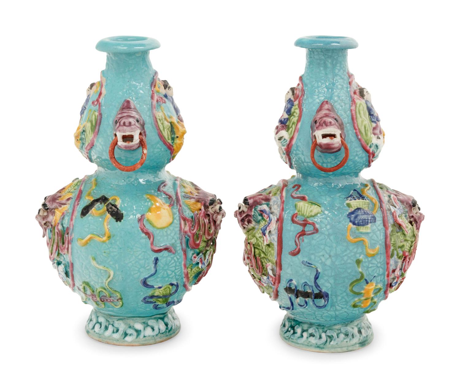 A Pair of Chinese Famille Rose Porcelain Vases