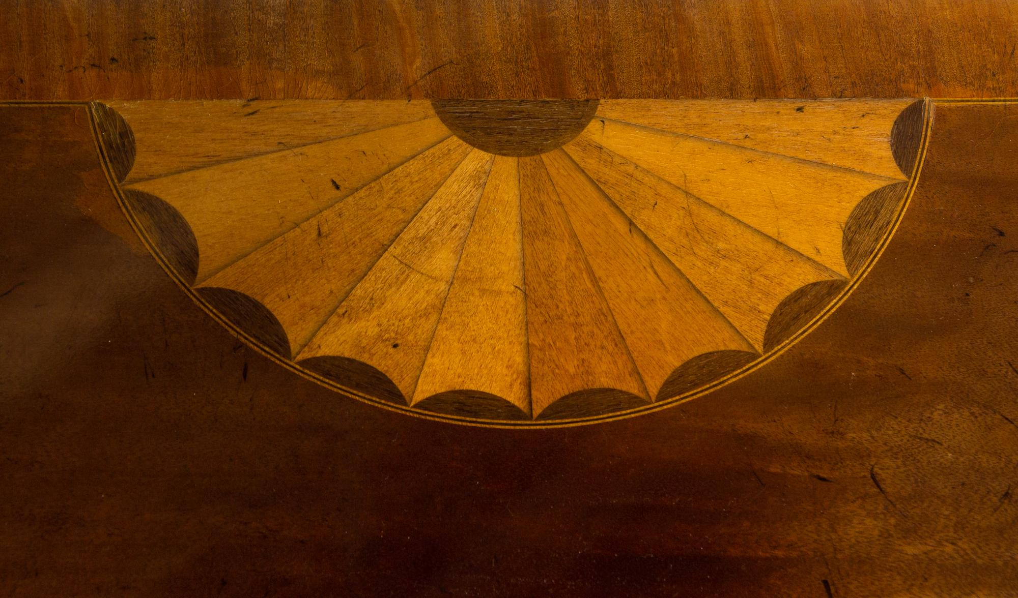 A Baker Federal Style Mahogany Demilune Table