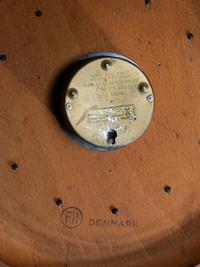 Stool Seat Wall Clock, model 7512, c. 1957 Howard Miller, Fritz Hansen, USA/Denmark