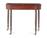 A Federal Figured Mahogany Card Table