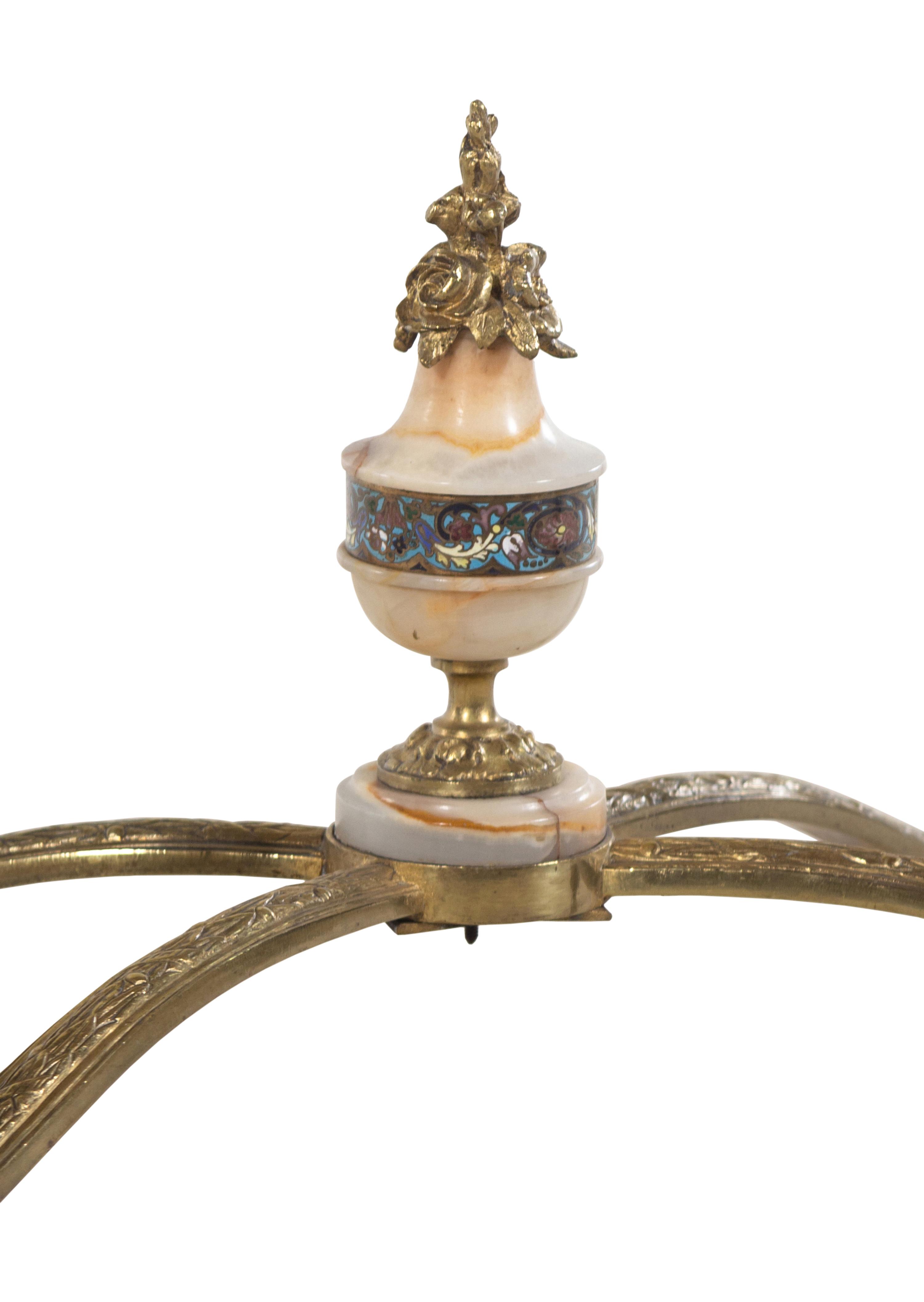 A French Onyx, Gilt Bronze and Champlevé Side Table