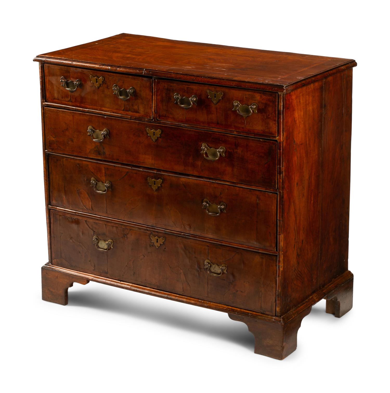 A George II Style Inlaid Walnut Chest of Drawers