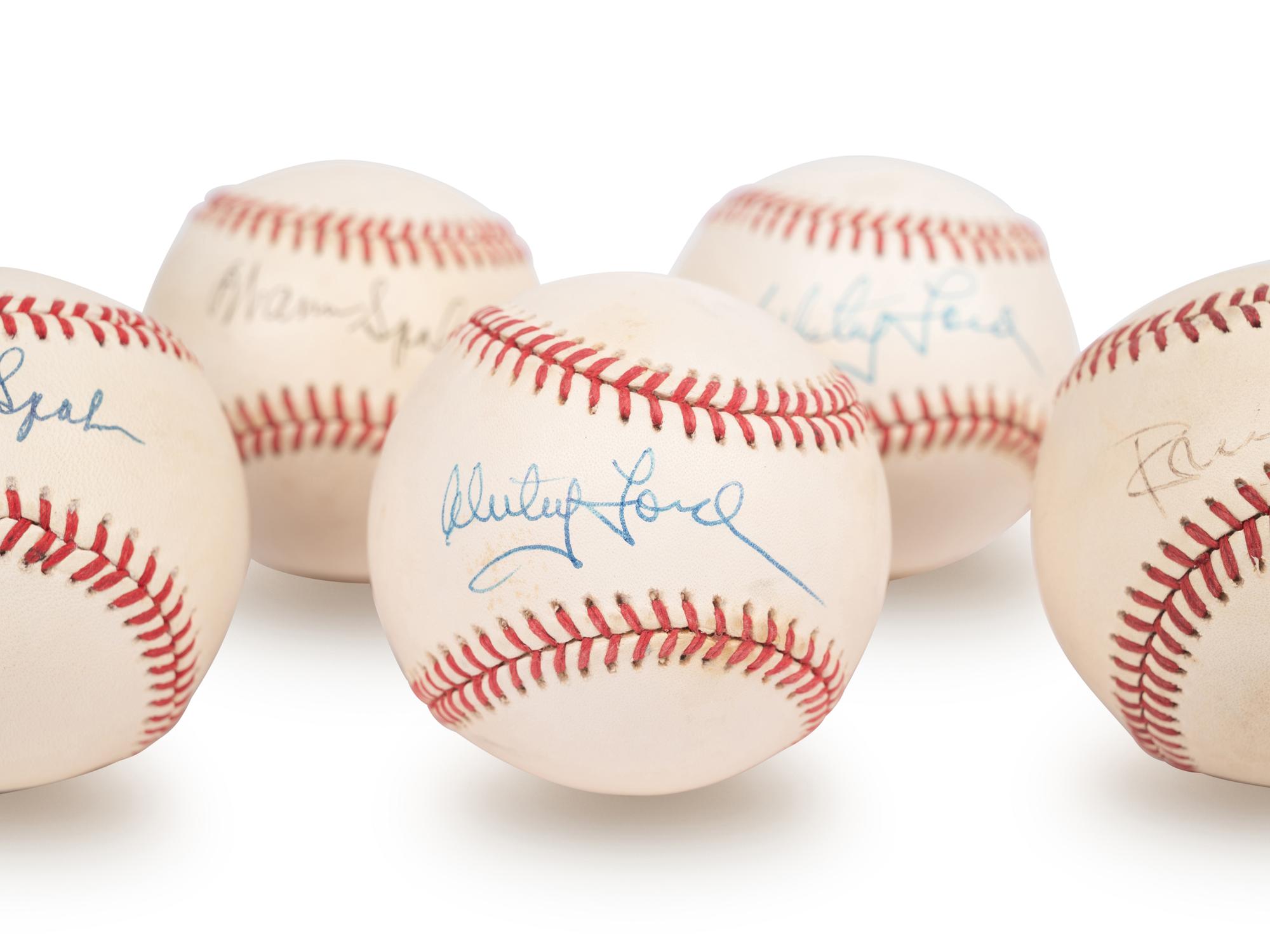 A Group of Nine Hall of Fame Pitcher Signed Autograph Baseballs (Beckett Authentication Services BAS Certified),