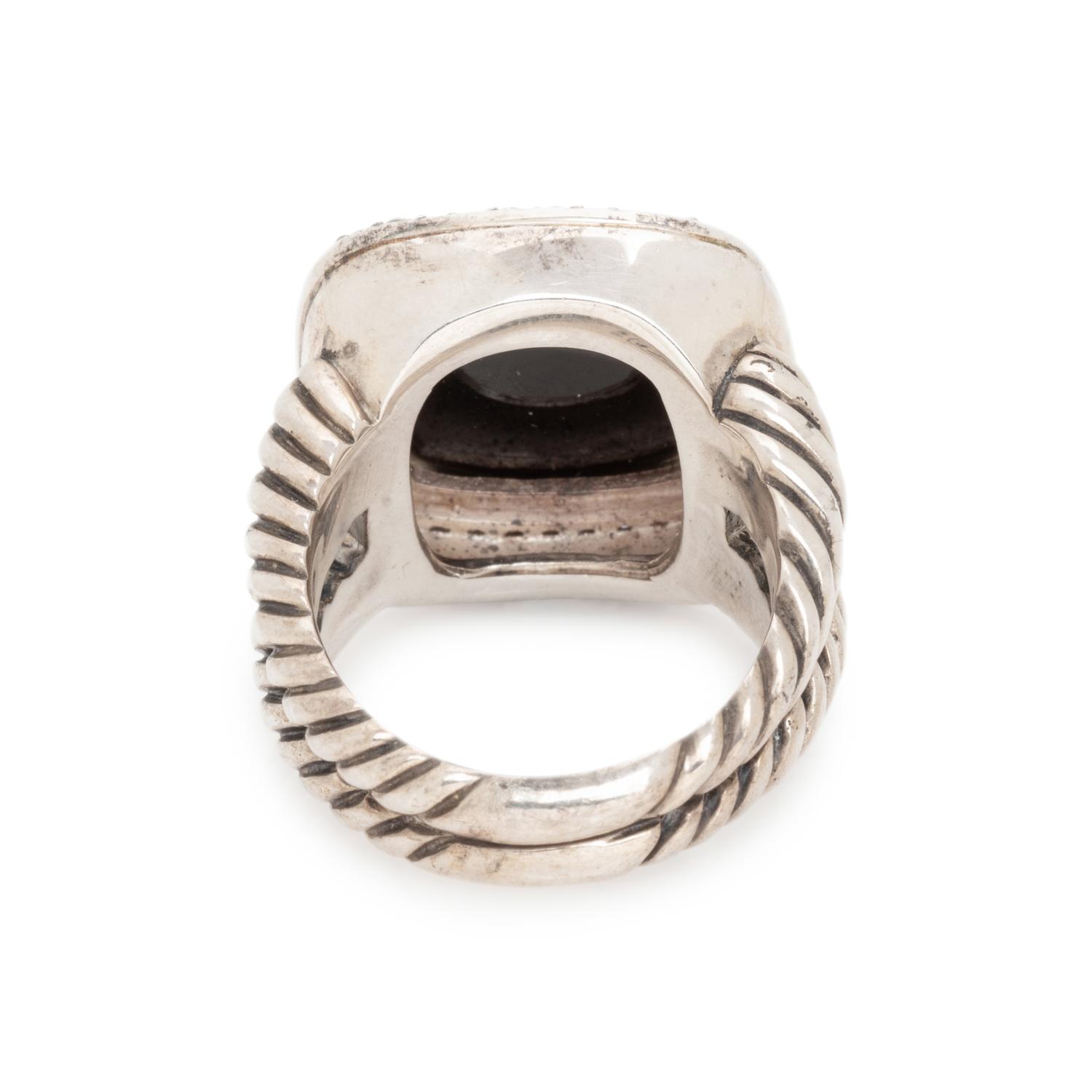 DAVID YURMAN, STERLING SILVER, ONYX AND DIAMOND 'ALBION' SET